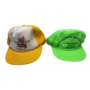 Vintage Yupoong RC Green Hat Vac U Vator Yellow Vernon Snapback Hats Lot Korea